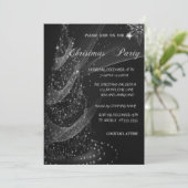 Zilveren kerstboom, feestfeest voor bedrijven kaart (Staand voorkant)