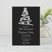 Zilveren kerstboom kaart (Staand voorkant)