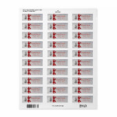 Zilveren Kerstboom, Rode Strik, Feestdagen Etiket (Full Sheet)