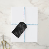 Zilveren kerstboom, zwart - Persoonlijk Cadeaulabel (Met Touw)