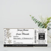 Zilveren kerstcadeau voor bruiloft kaart (Staand voorkant)