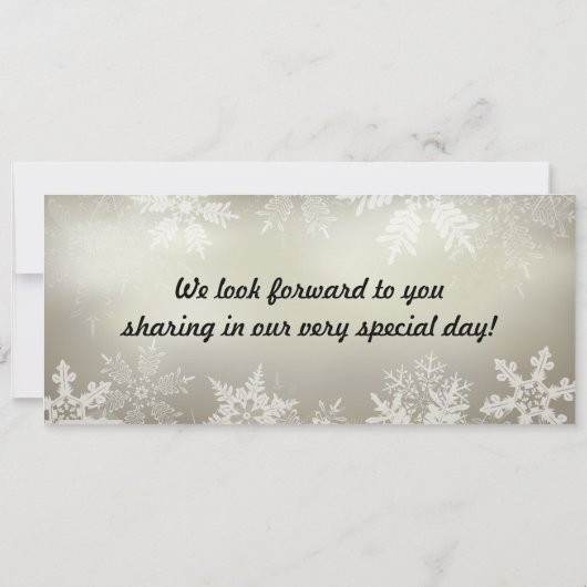 Zilveren kerstcadeau voor bruiloft kaart (Achterkant)