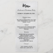 Zilveren kerstdinermenu menu (Voorkant)