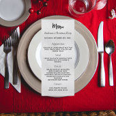 Zilveren kerstfeest diner menu