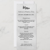 Zilveren kerstfeest dinerkaart kaart (Voorkant)