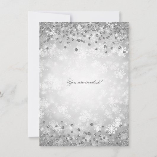 Zilveren kerstfeest Glitter Winter Wonder Kaart (Achterkant)
