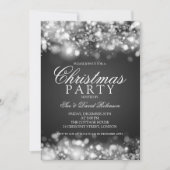 Zilveren Kerstfeest Sparkling Lights Kaart (Voorkant)