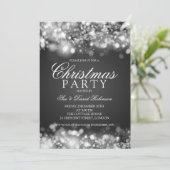 Zilveren Kerstfeest Sparkling Lights Kaart (Staand voorkant)