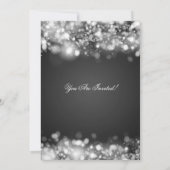 Zilveren Kerstfeest Sparkling Lights Kaart (Achterkant)