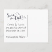 Zilveren kerstfoto's bruiloft Bespaar de datum Aankondigingskaart (Achterkant)