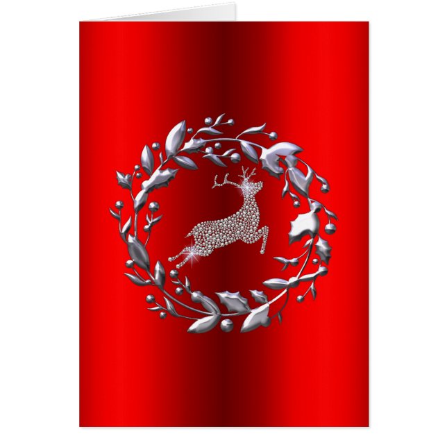 Zilveren kerstgeschut en rendier (Voorkant)