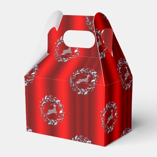 Zilveren kerstgeschut en rendier bedankdoosjes (Achterkant)