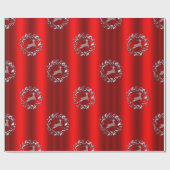 Zilveren kerstgeschut en rendier cadeaupapier (Vlak)