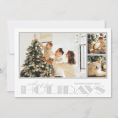 Zilveren Kerstkaart met Meerdere Foto's Gelukkig K (Voorkant)