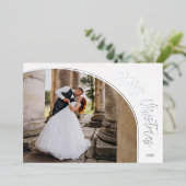 Zilveren Kerstkaart Script Folie Feestdagenkaart (Staand Voorkant)