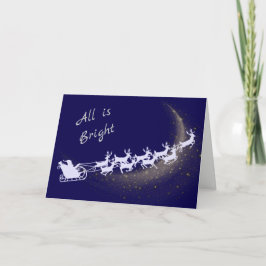 Zilveren Kerstman en Sleigh Star Komeet Kerstmis Kaart