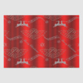 Zilveren Kerstmis Magisch Rood Tissuepapier (Voorkant)