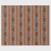 Zilveren kerstrendiertje in Bronze Cadeaupapier (Vlak)