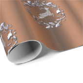 Zilveren kerstrendiertje in Bronze Cadeaupapier (Rol Hoek)