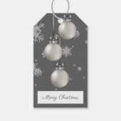 Zilveren kerstsierbloemen Label Cadeaulabel (Voorkant)