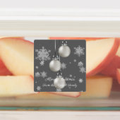 Zilveren kerstsieretiketten labels (Aangebracht)