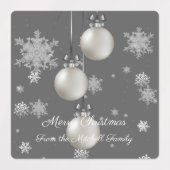 Zilveren kerstsieretiketten labels (Design 2)