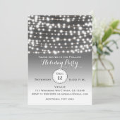 Zilveren Kerstslinger Uitnodiging (Staand voorkant)