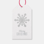 Zilveren kerstsnowflake en glitter en Sparkle Cadeaulabel (Voorkant)