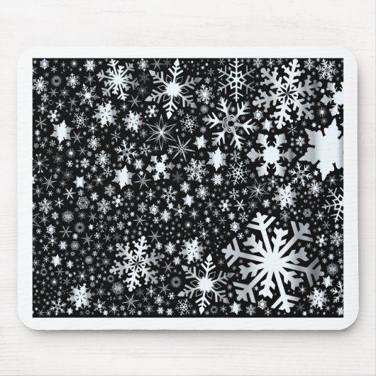 Zilveren kerstsnowflakes muismat (Voorkant)