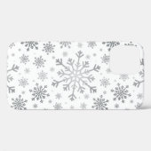 zilveren kerstsnowflakes op winterwit Case-Mate iPhone case (Achterkant (horizontaal))