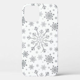  zilveren kerstsnowflakes op winterwit Case-Mate iPhone case