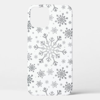  zilveren kerstsnowflakes op winterwit Case-Mate iPhone case