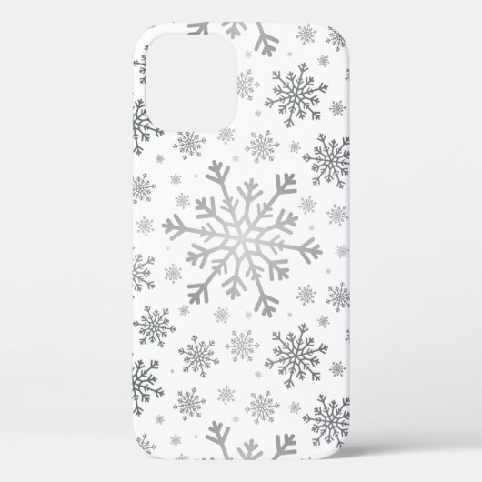 zilveren kerstsnowflakes op winterwit Case-Mate iPhone case (Achterkant)