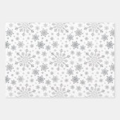 zilveren kerstsnowflakes op winterwit inpakpapier vel (Voorkant 2)