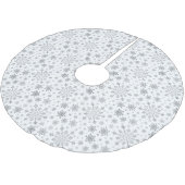  zilveren kerstsnowflakes op winterwit kerstboom rok (Gekanteld)