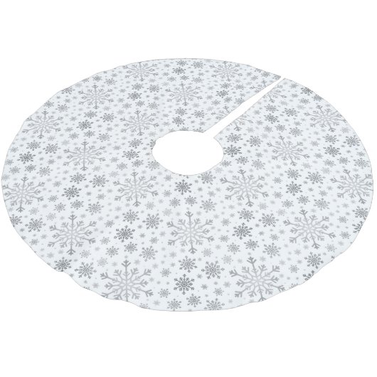  zilveren kerstsnowflakes op winterwit kerstboom rok (Gekanteld)