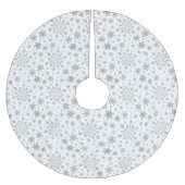  zilveren kerstsnowflakes op winterwit kerstboom rok (Voorkant)