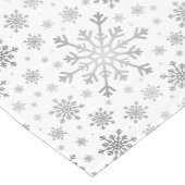 zilveren kerstsnowflakes op winterwit korte tafelloper (Hoek)