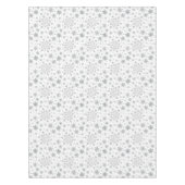  zilveren kerstsnowflakes op winterwit tafelkleed (Voorkant)