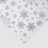  zilveren kerstsnowflakes op winterwit tissuepapier (Detail)