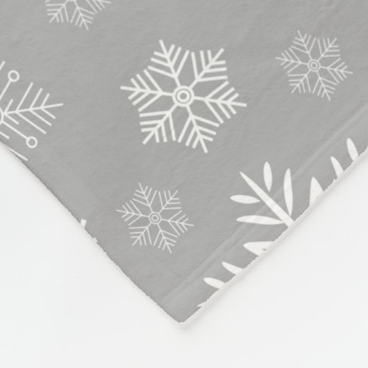 Zilveren kerstsnowflakes Persoonlijke naam Fleece Deken (Hoek)