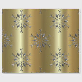 Zilveren kerststerren cadeaupapier (Vlak)