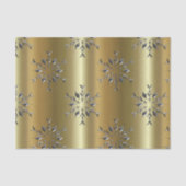 Zilveren kerststerren op goud tissuepapier (Voorkant)