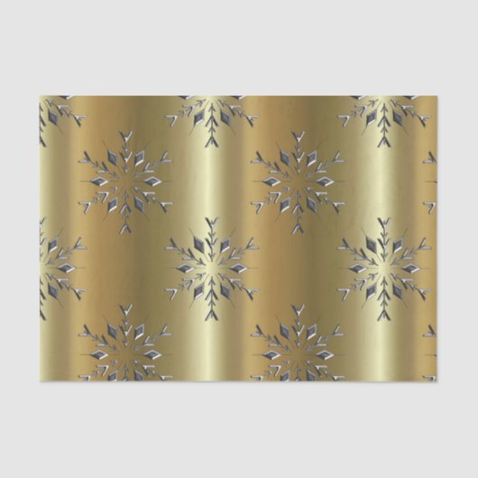 Zilveren kerststerren op goud tissuepapier (Voorkant)
