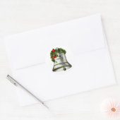 Zilveren kerstval ronde sticker (Envelop)