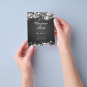 Zilveren kerstverlichting Uitnodigen Programma & M Flyer (Hand)