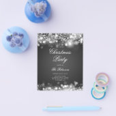 Zilveren kerstverlichting Uitnodigen Programma & M Flyer (Enkel)