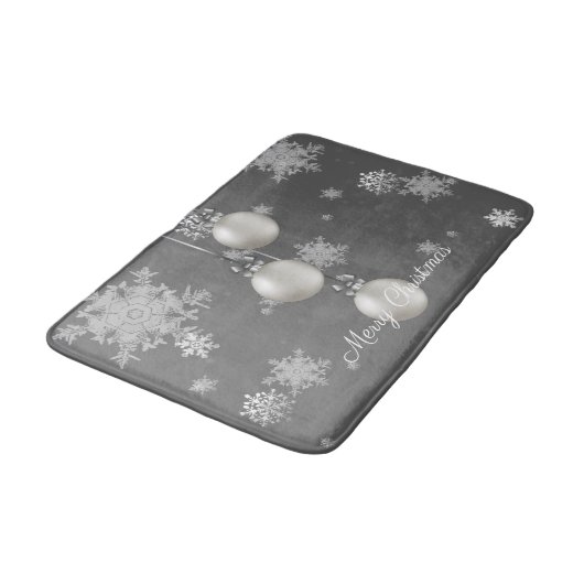 Zilveren kerstversiering Bath Mat (Gekanteld)