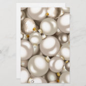 zilveren kerstversiering briefpapier (Voorkant / Achterkant)