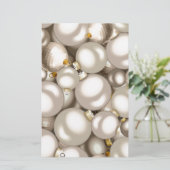 zilveren kerstversiering briefpapier (Staand voorkant)